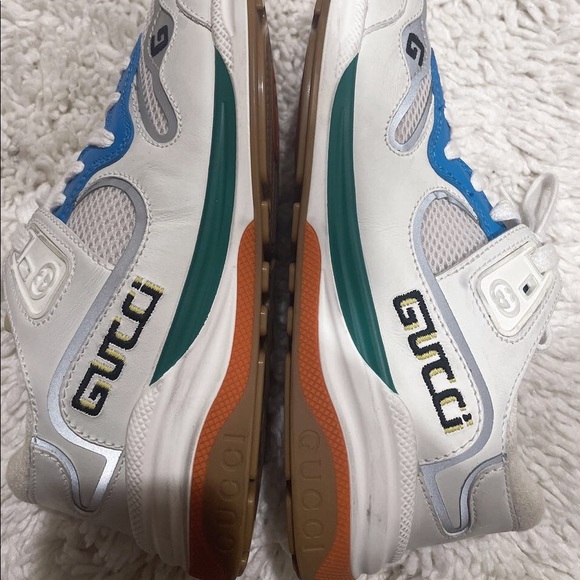 New Gucci Ultrapace Leather & Mesh Sneaker,White - Picture 5 of 8